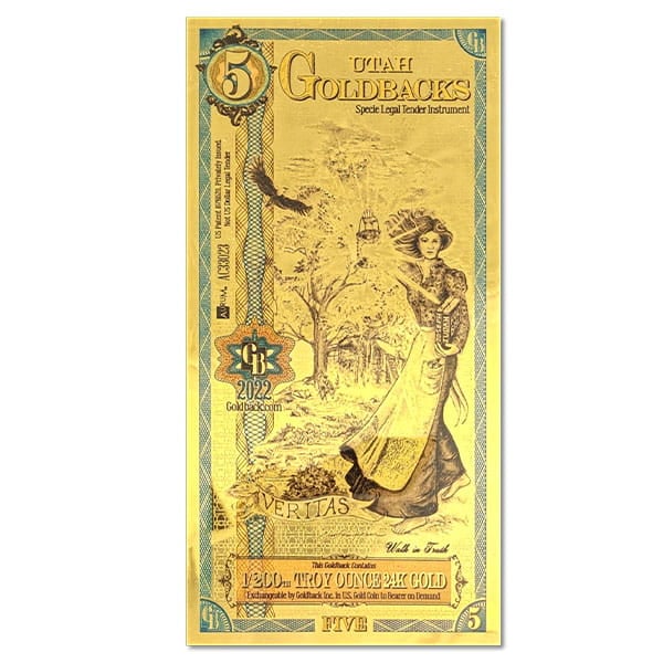 Utah, 5 Goldback VBB Goldback