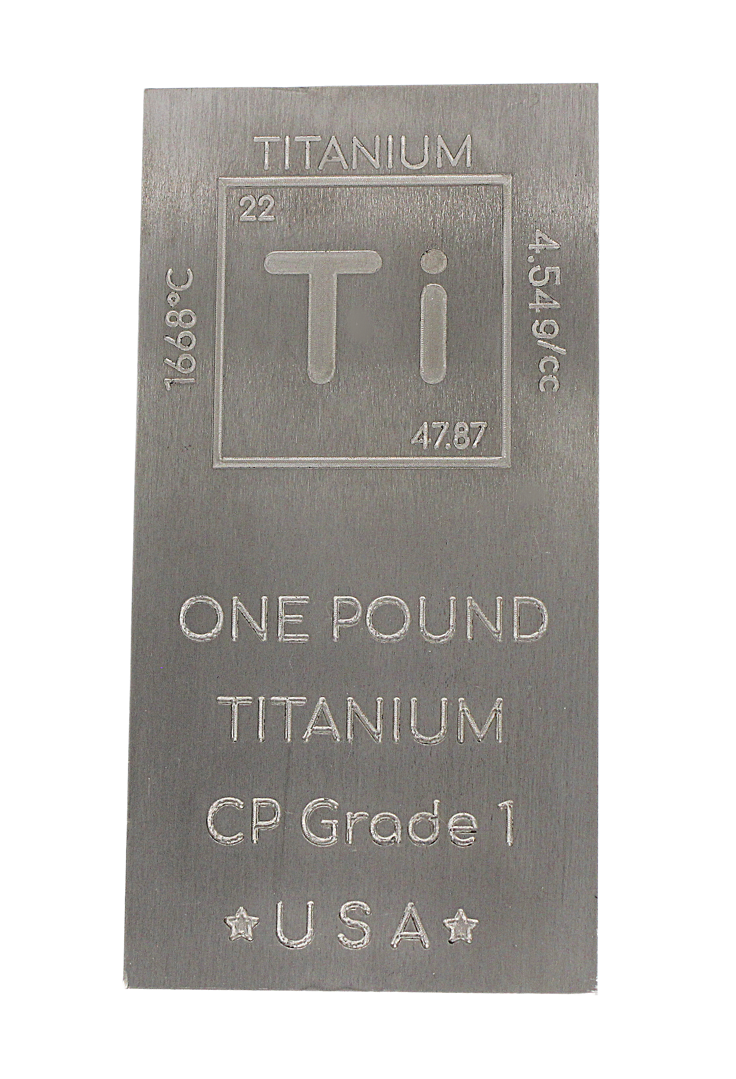Titanium Bar - 1lb Laser Engraved .999 Pure Bar Chemistry Element Design Unique Rare Metal Gift for Teachers Students Paperweight