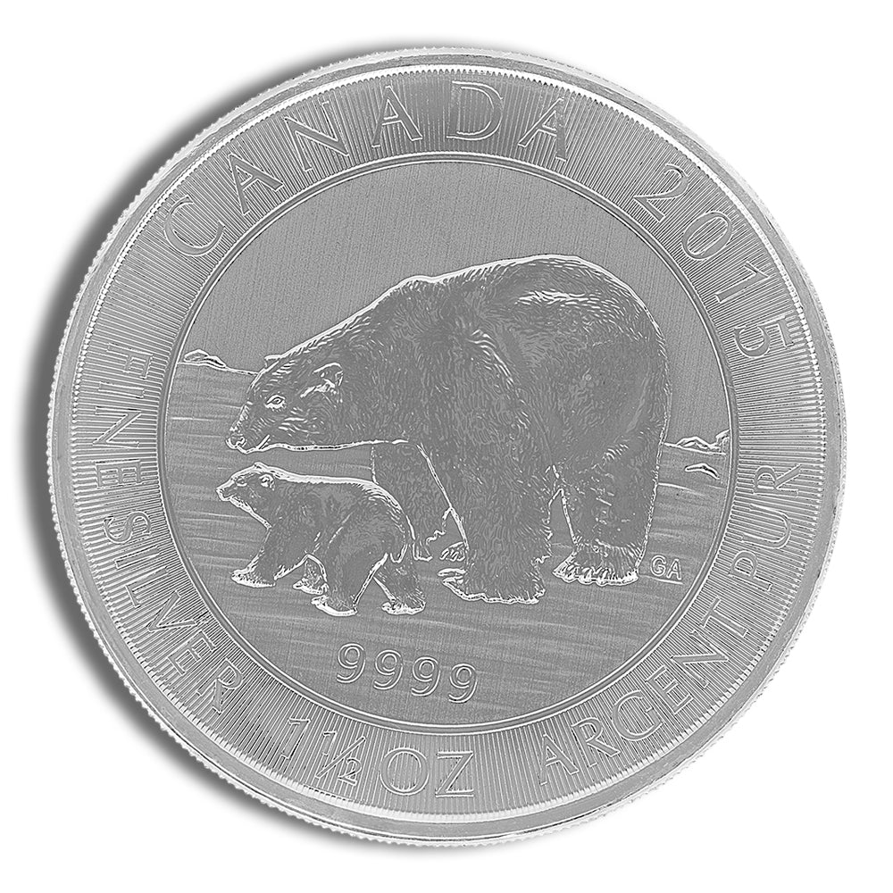 2015 1.5 oz Canadian Polar Bear &amp; Cub Silver Coin