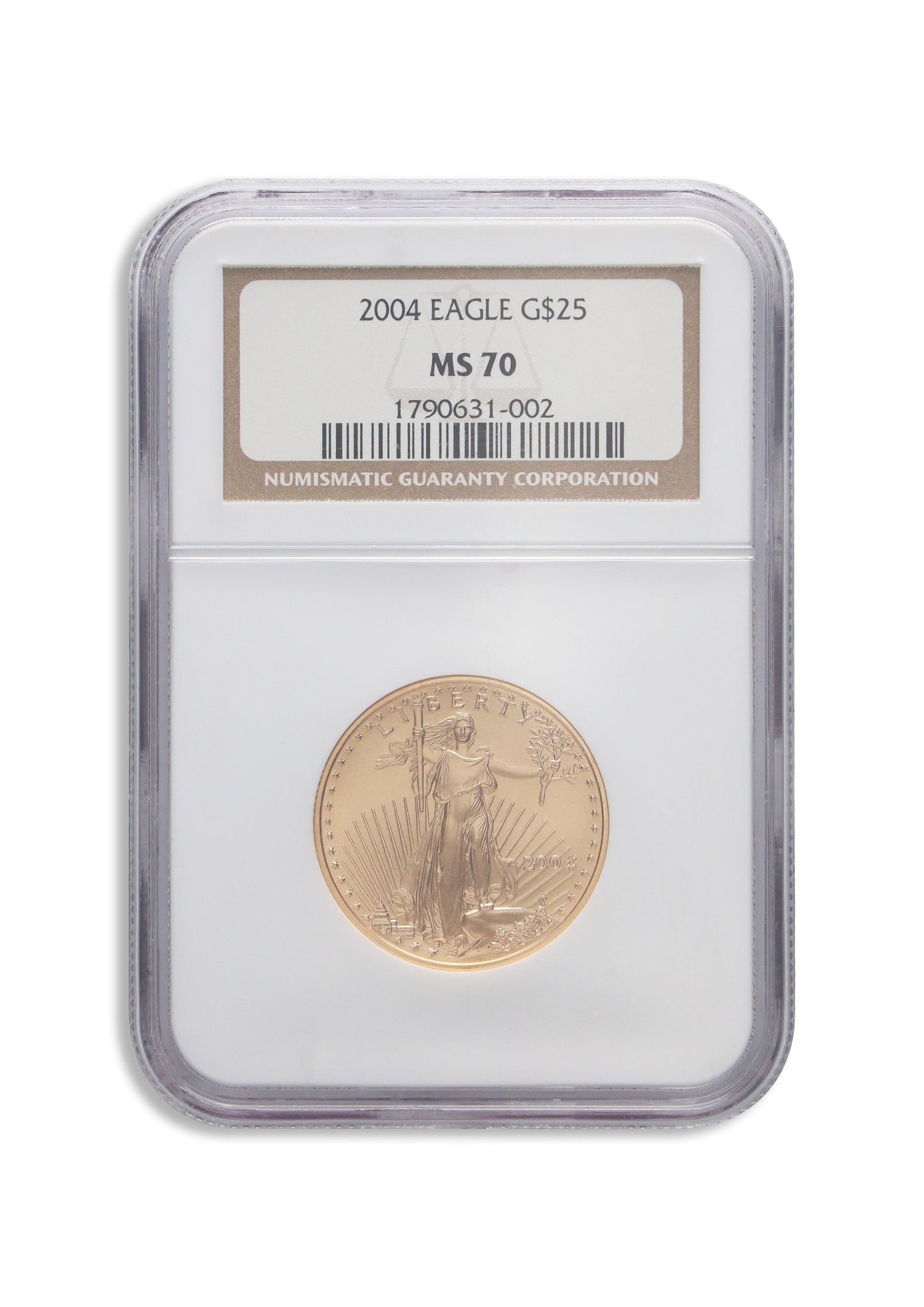 2004 1/2 oz Gold Eagle $25 NGC MS70