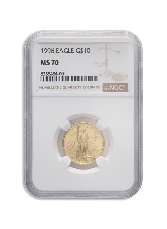 1996 1/4 oz Gold Eagle $10 NGC MS70