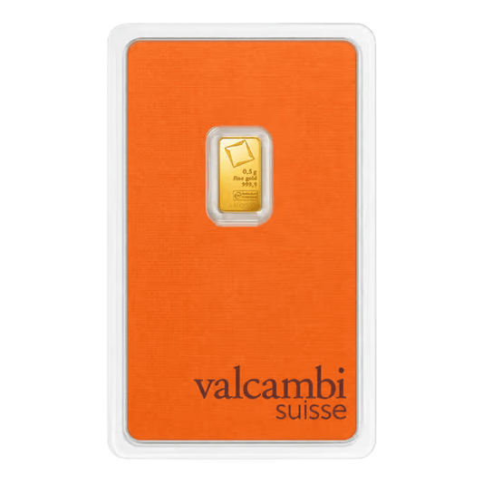 1/2 gram Gold Bar - Valcambi (Carded)