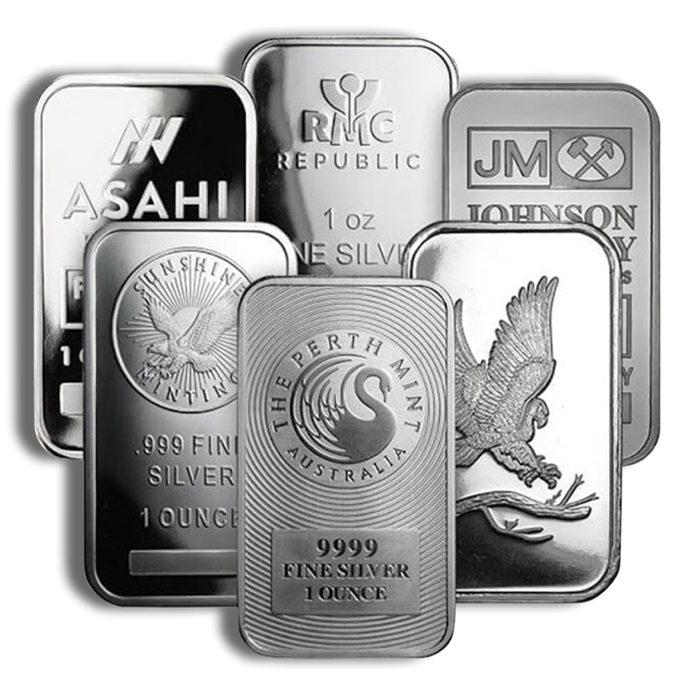 1 Troy oz .999 Fine Silver Bar - Brand and Design Varies