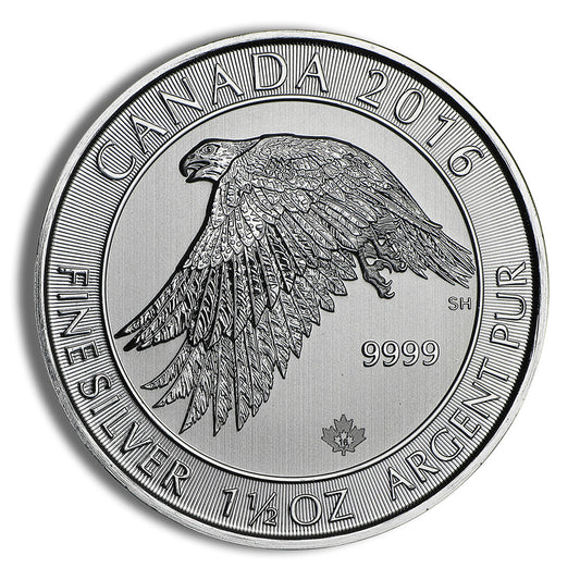 2016 1.5 oz Canadian Snow Falcon Silver Coin