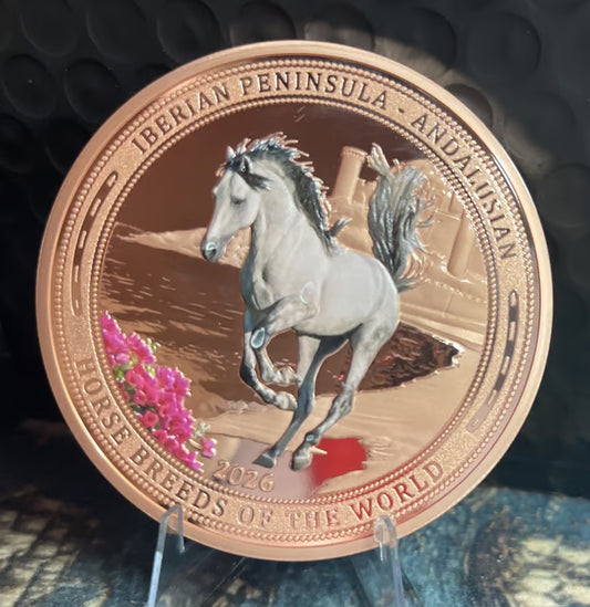 2026 Liberia Andalusian Horse colorized 5 oz .999 copper coin