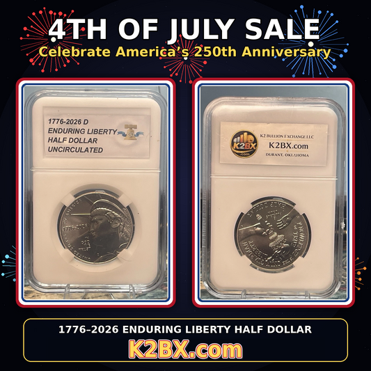 2026-D Enduring Liberty Half Dollar 1776–2026 Uncirculated in Slab