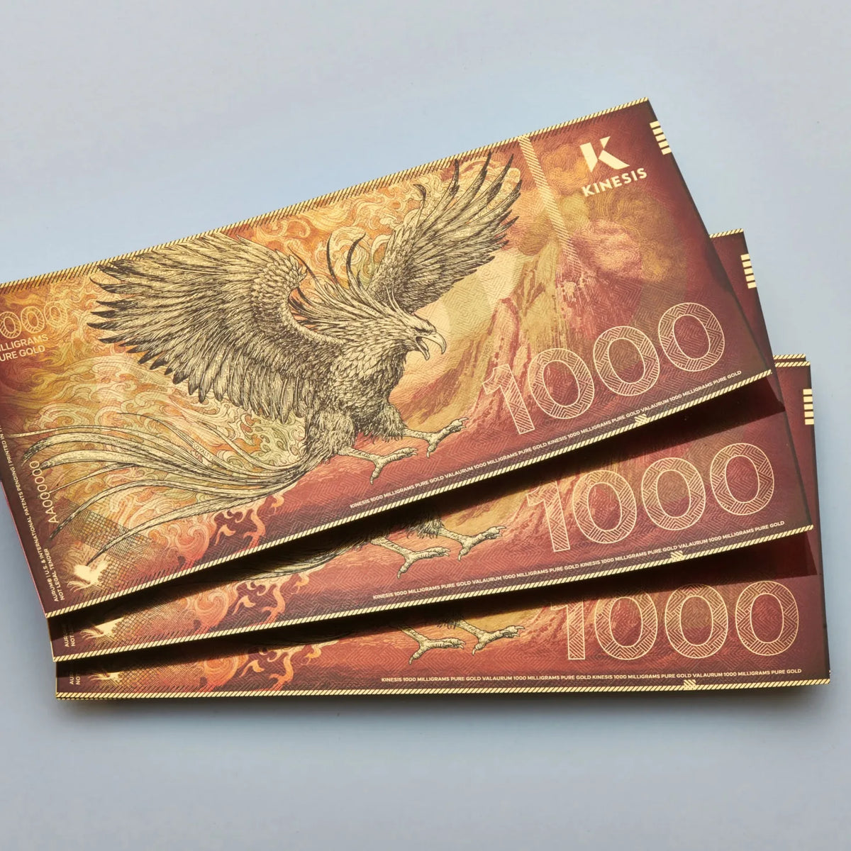 1000mg Kinesis Phoenix Gold Bill | .9999 Fine Gold