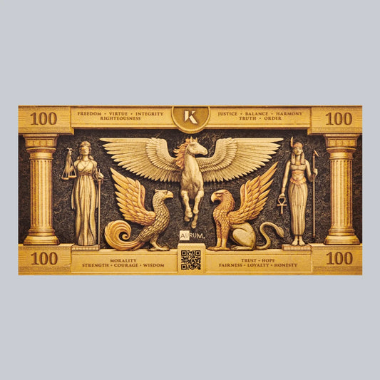 100mg Kinesis Ma’at .999 24k Gold Bill