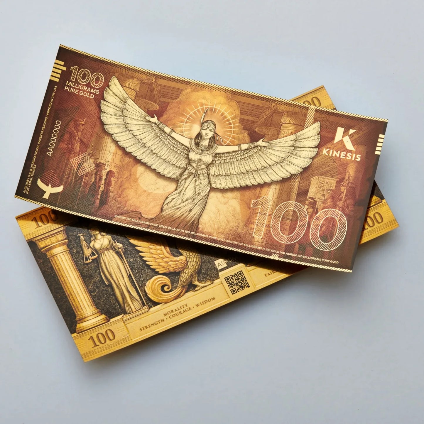 100mg Kinesis Ma’at .999 24k Gold Bill