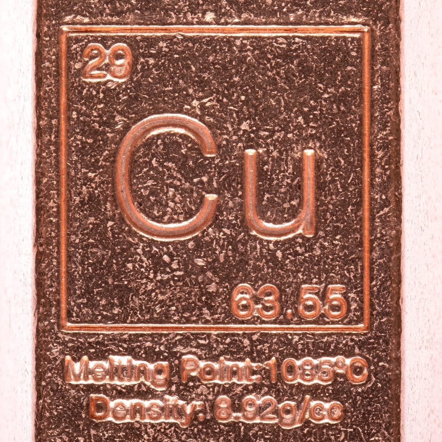 1 Pound Copper Bullion Bar Ingot Paperweight - 999 Pure Chemistry Element Design with Certificate of Authenticity GOLD TESTING EQUIPMENT