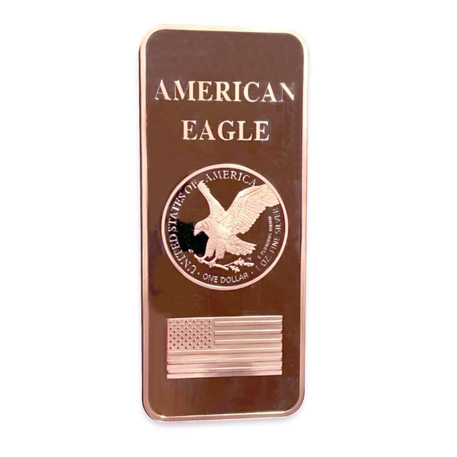 1 LB Troy Ounce/OZ .999 Pure American Metal Walking Liberty Eagle BAR Copper Precious Metals Pound Paperweight Pure Element CU Chemistry GOLD TESTING EQUIPMENT