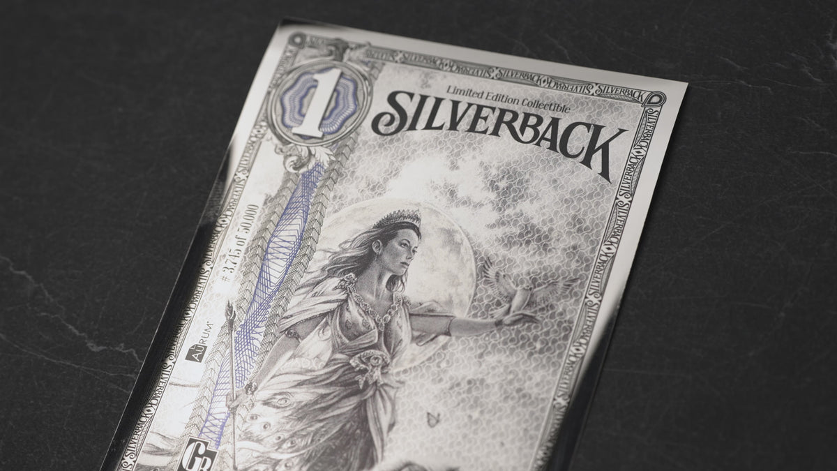 Load video: 2026 Hera Silverback Standard – Legends of Olympus collectible featuring Greek goddess Hera, Queen of the Gods, with detailed artwork and pure silver.