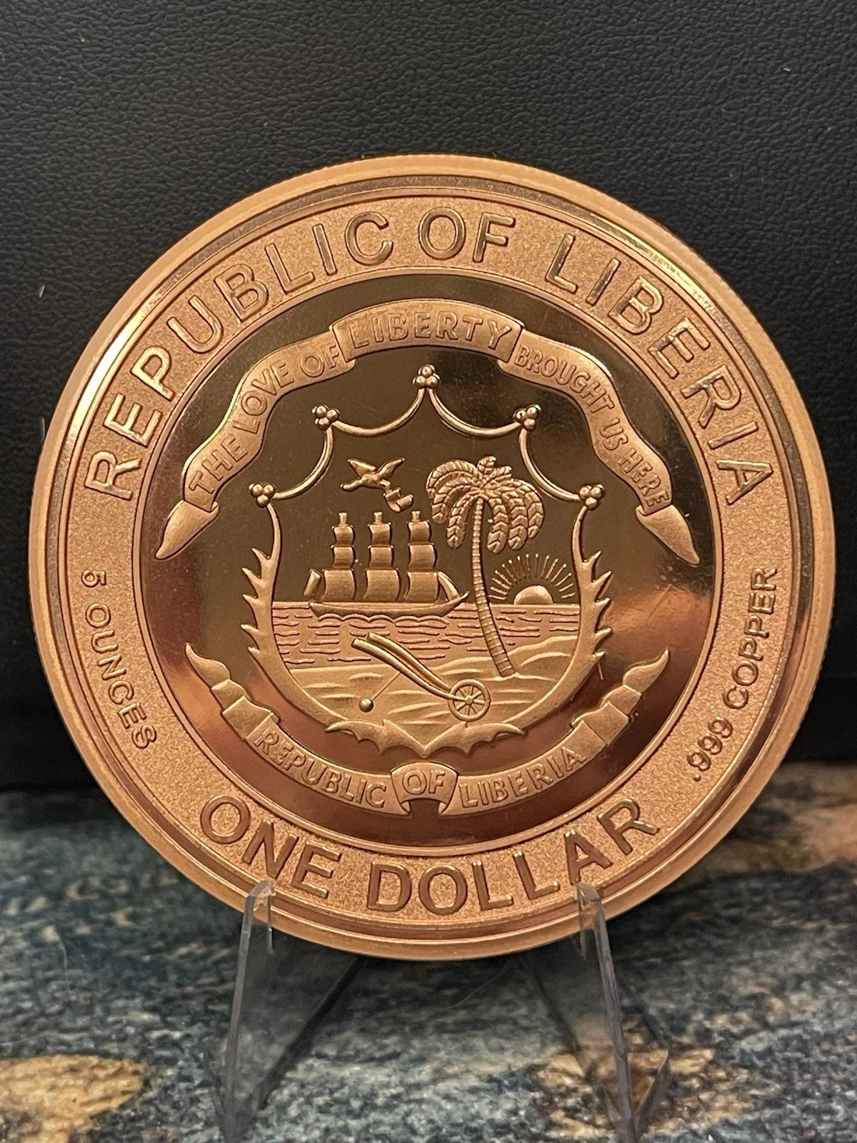 2026 Liberia End of the Trail 5 oz .999 Copper Coin | Box & COA
