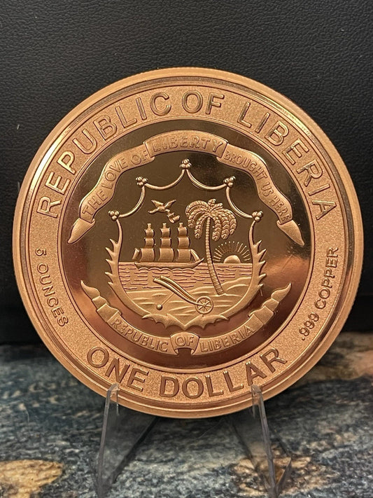 2026 Liberia End of the Trail 5 oz .999 Copper Coin | Box & COA