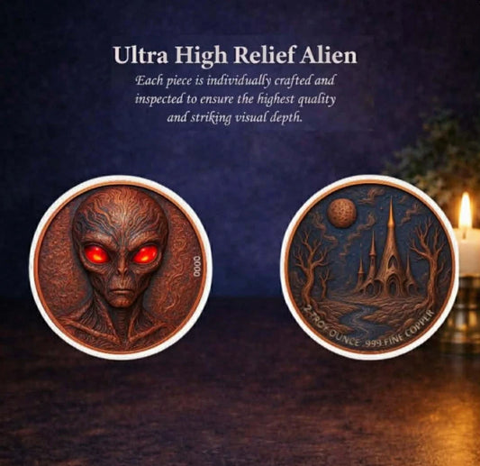 Alien UHR 2 oz Copper Medal w/ Display Box & COA